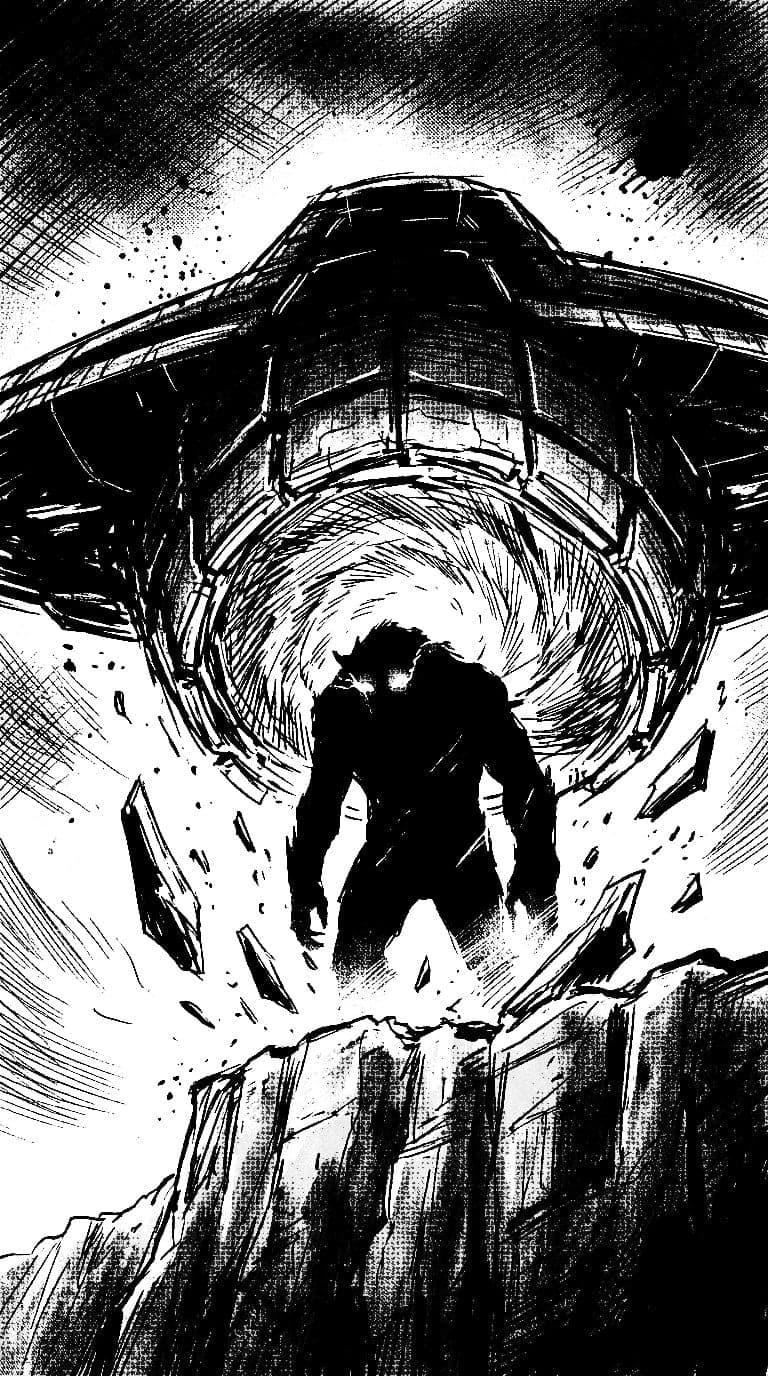 Manga panel from Tower Climbers